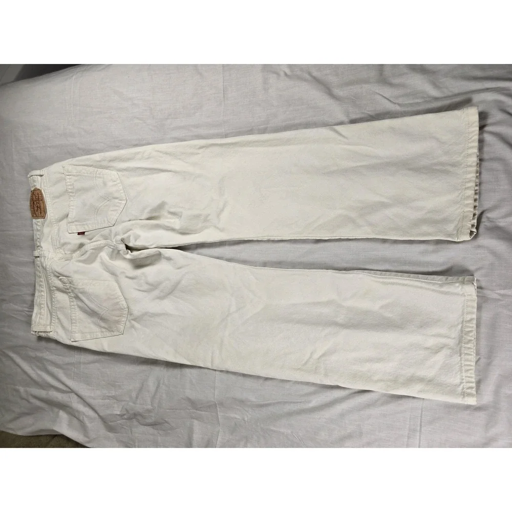 Levis 501 Jeans Mens 34x30 White Regular Straight Button Fly Denim Casual Pants